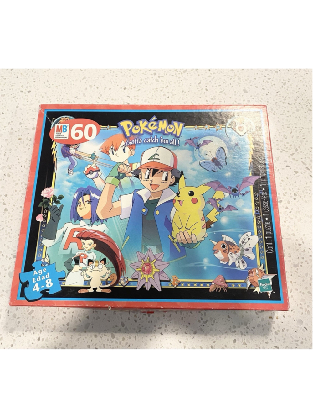 Vintage 1999 Pokémon 60 Piece Puzzle Milton Bradley Hasbro COMPLETE Pikachu Ash